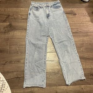 SHEIN raw hem straight leg boyfriend jeans